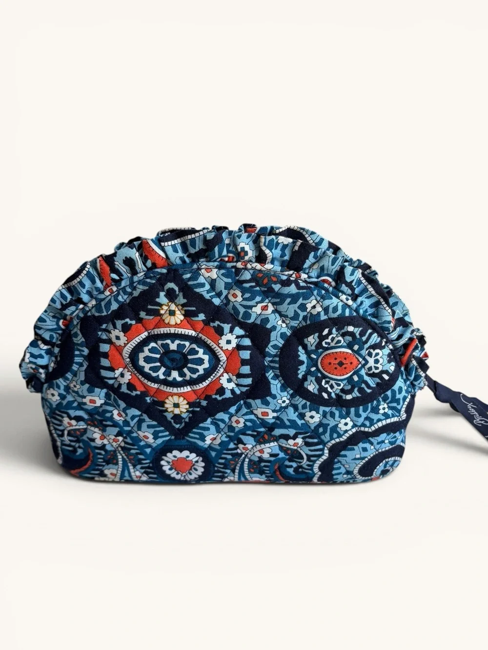 Vera Bradley Marrakesh Blue Printed Quilted Cosmetic Pouch Retired